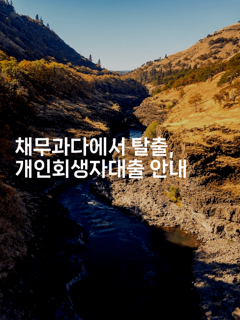 채무과다에서 탈출, 개인회생자대출 안내-여행낭만